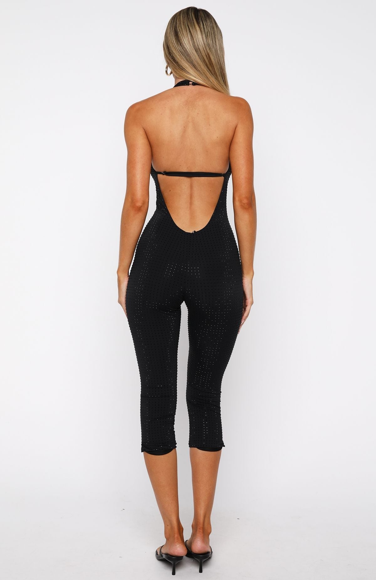 Retrograde Romance Embellished Jumpsuit Black