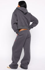 Through Thick And Thin Wide Leg Sweatpants Volcanic