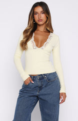 Knew That All Along Long Sleeve Top Lemon