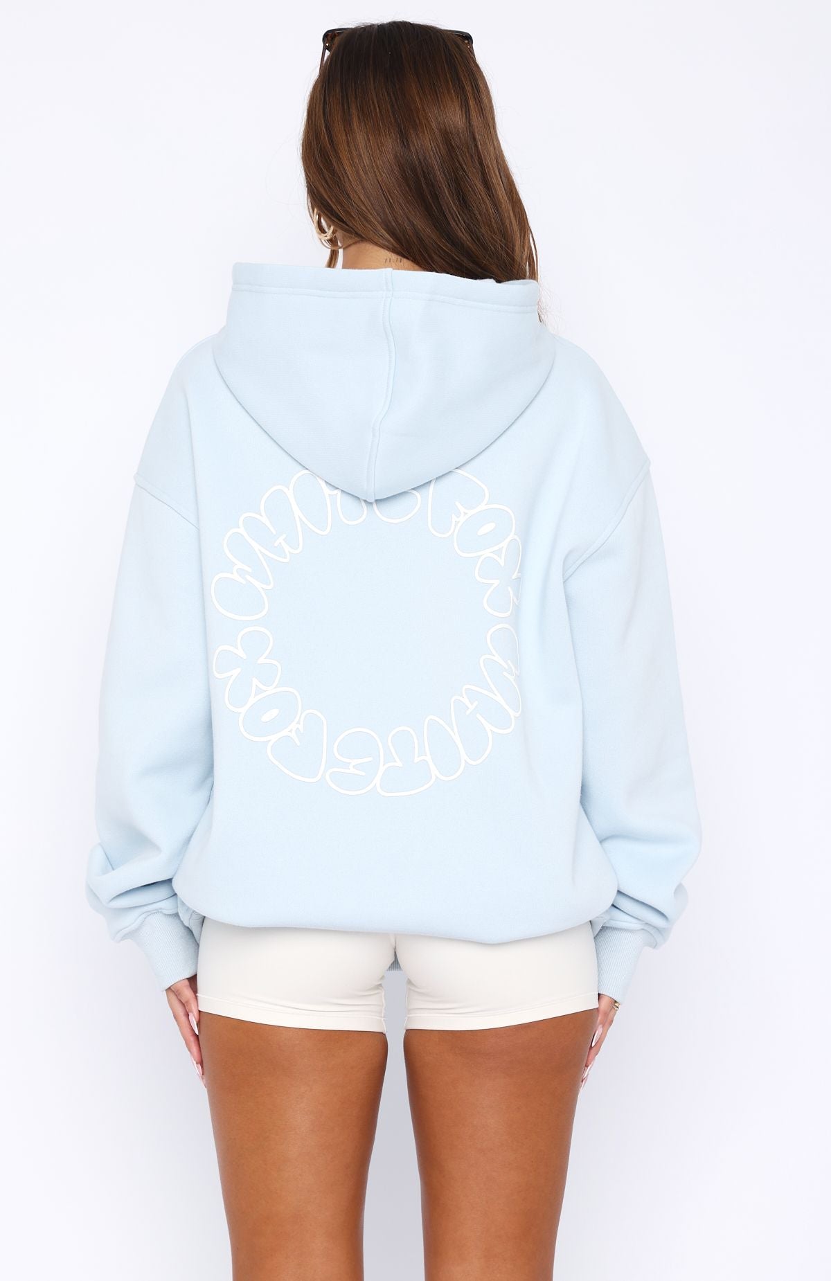 Take A Guess Oversized Hoodie Baby Blue