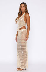 Dance With You Crochet Maxi Skirt Sand