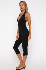 Retrograde Romance Embellished Jumpsuit Black