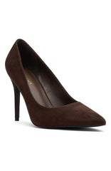 Alara Heels Chocolate Faux Suede