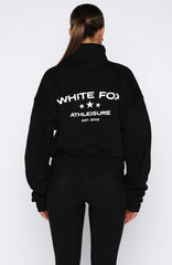 For What It's Worth Boxy Quarter Zip Sweater Black