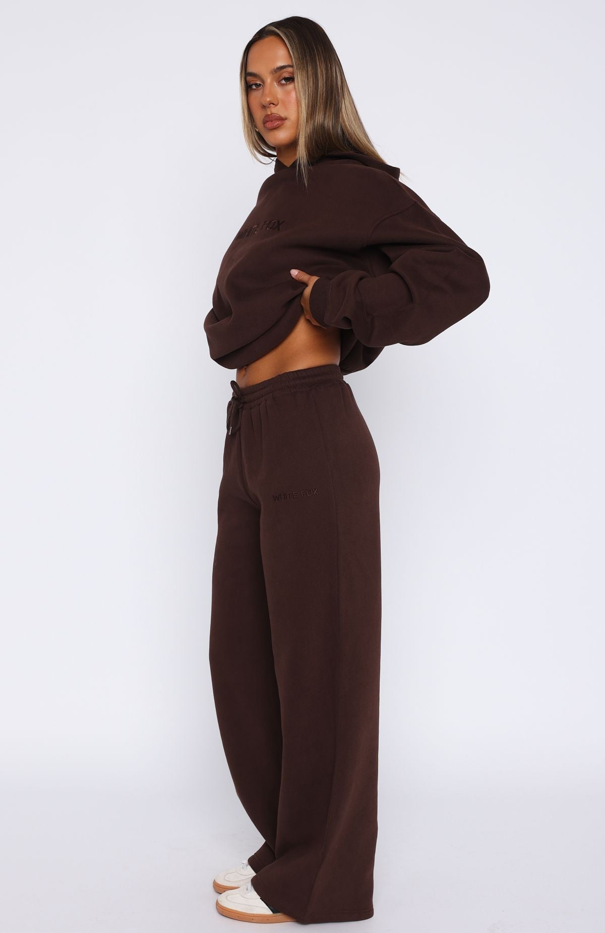 Stay Lifted Wide Leg Sweatpants Bitter Chocolate