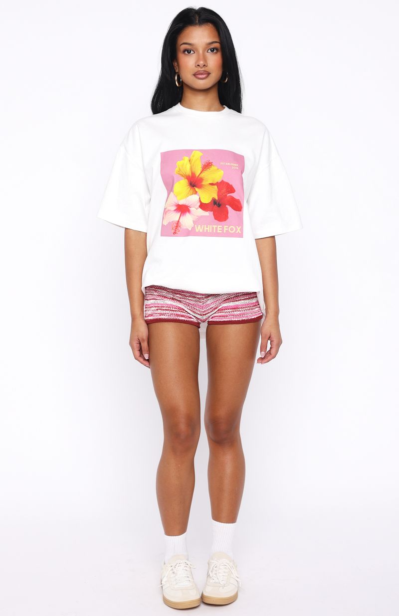 Little By Little Oversized Tee White