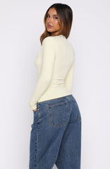 Knew That All Along Long Sleeve Top Lemon