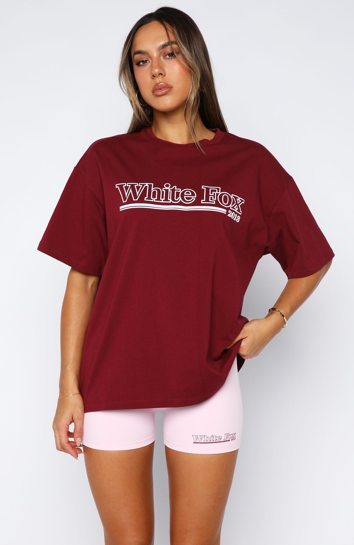 No Hesitation Oversized Tee Burgundy