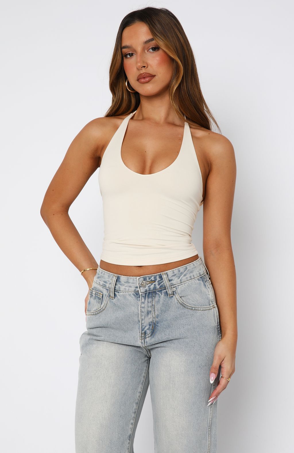 Electric Days Halter Top Bone