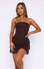 New Idea Strapless Mini Dress Chocolate