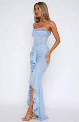 Still Got It Mesh Maxi Dress Sky Blue
