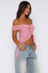 Love The View Off Shoulder Top Candy