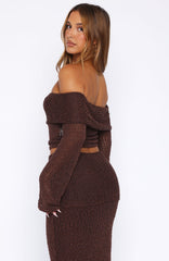 In Too Deep Long Sleeve Knit Top Chocolate