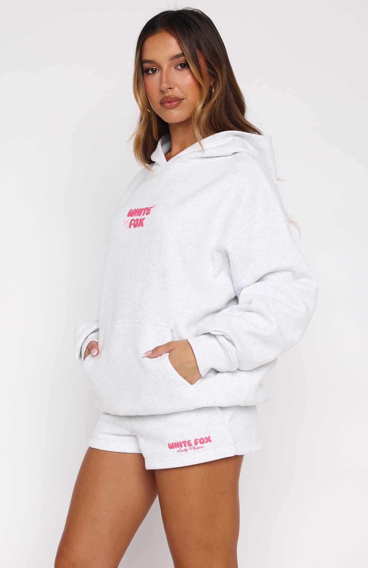 Lucky Thirteen Stephanie Oversized Hoodie Grey Marle
