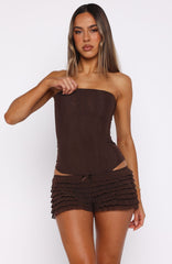 Tell Me A Secret Mini Shorts Chocolate