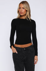 Letters To You Long Sleeve Top Black
