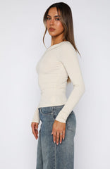Swapping Digits Long Sleeve Top Oat