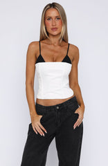 Girl About Town Bustier White/Black