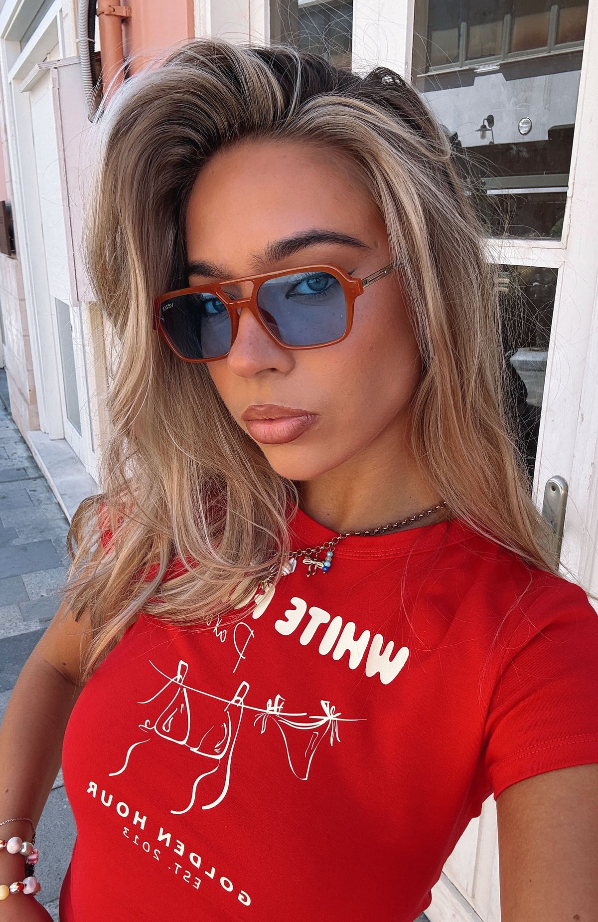 Abel Sunglasses Orange/Blue