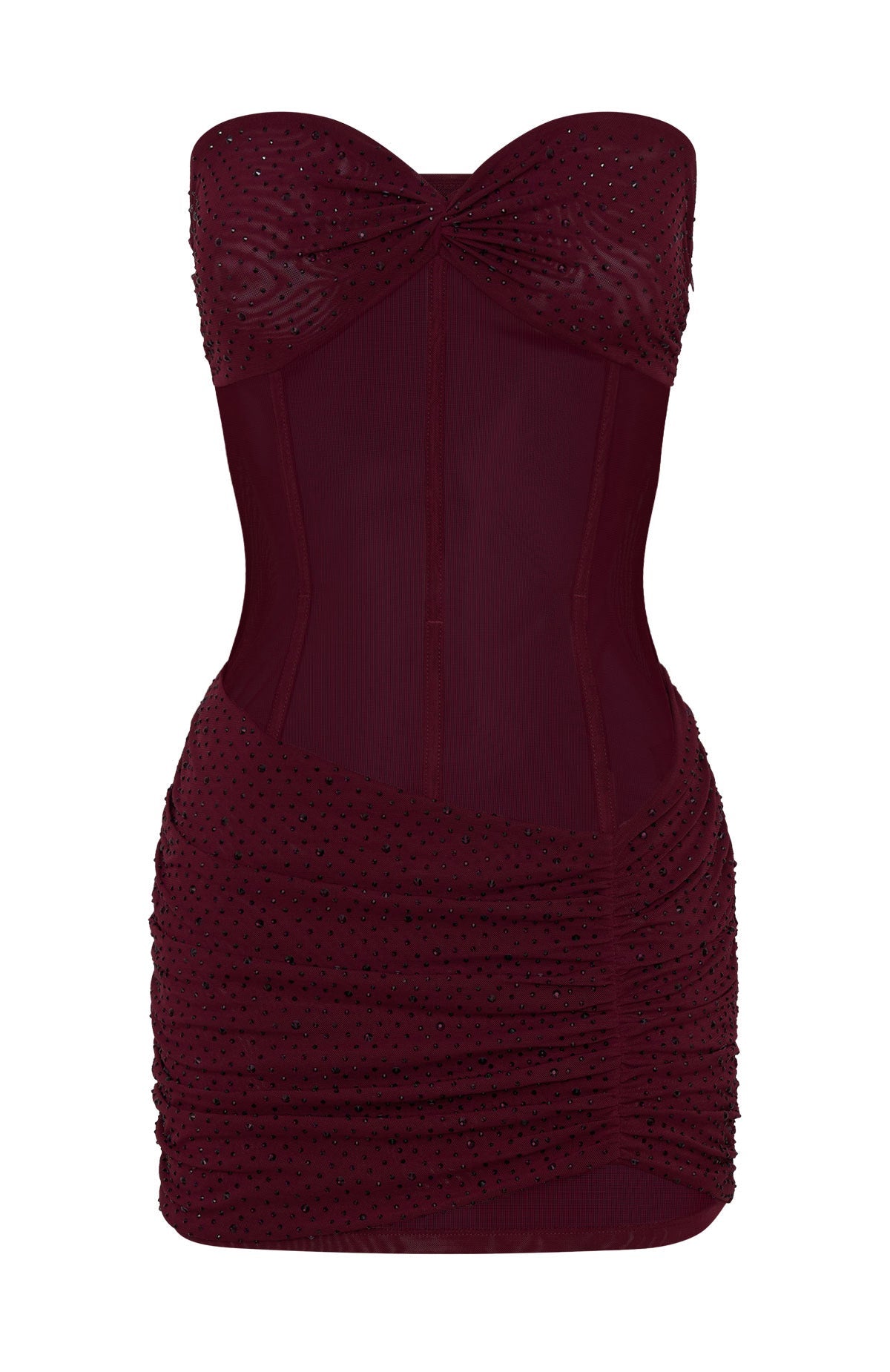 Can't Compare Embellished Mini Dress Burgundy