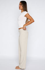 Claim You As Mine Pants Beige Pinstripe