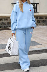 Club 14 Cassie Wide Leg Sweatpants Blue