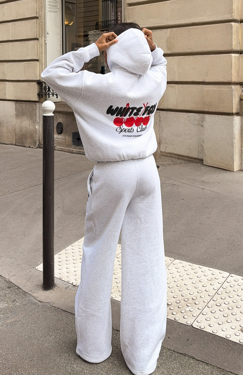 Club 14 Cassie Wide Leg Sweatpants Grey Marle