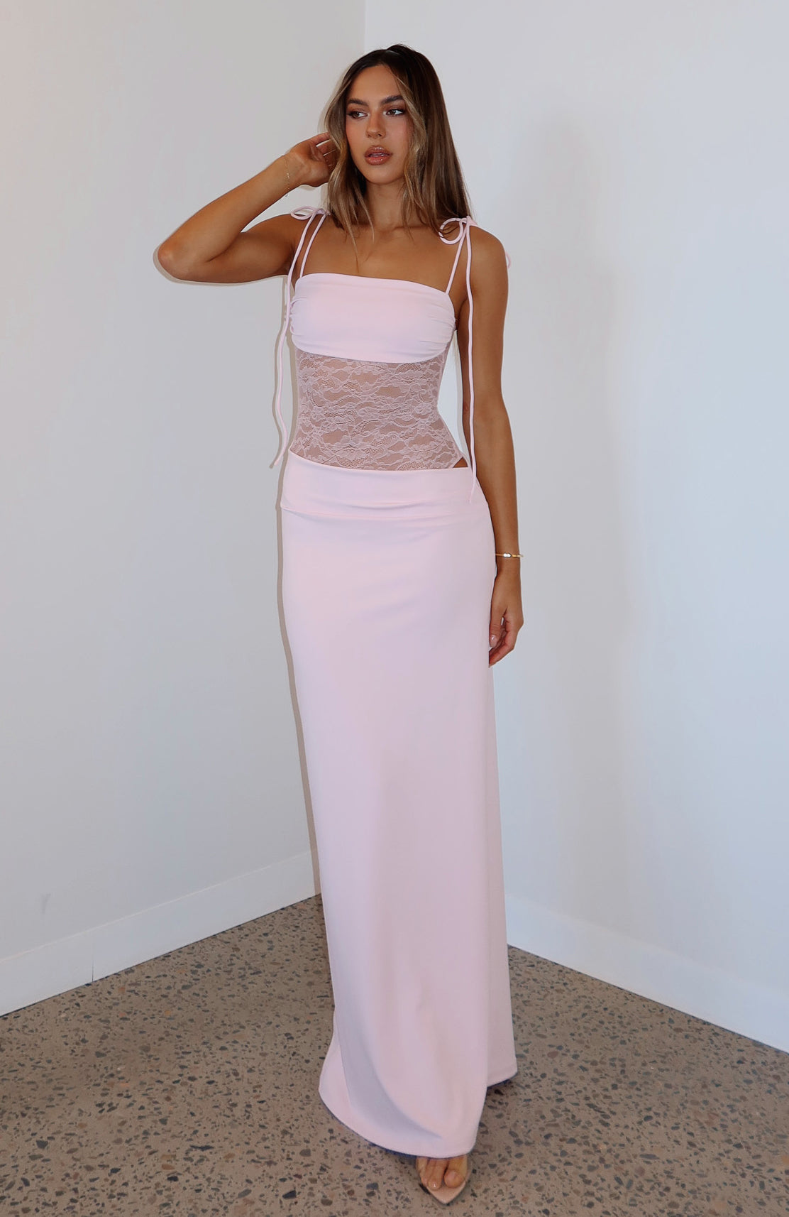 Compliment Me Maxi Dress Baby Pink