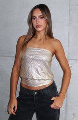 Girl Time Strapless Top Champagne