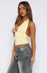Girl's Weekend Halter Top Lemon