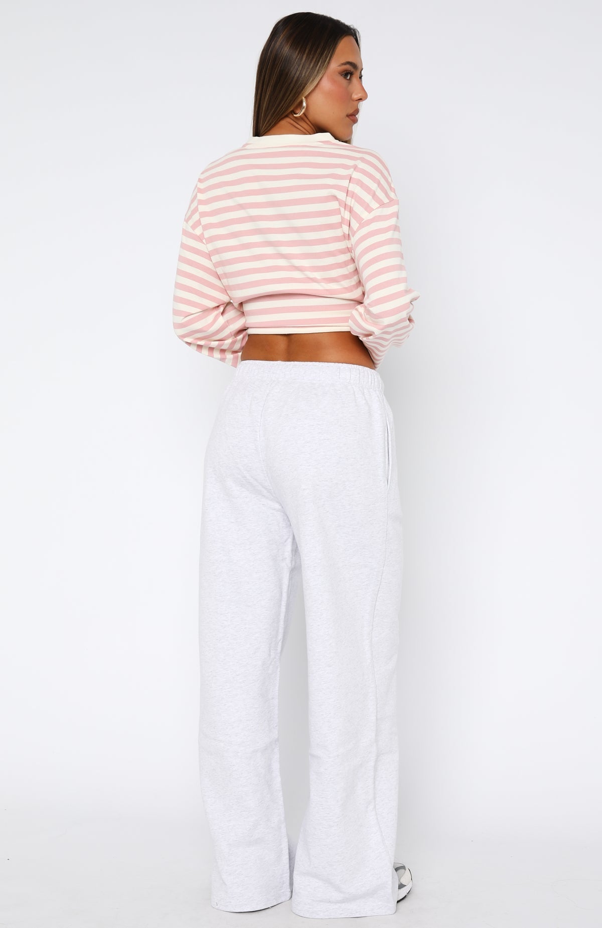 Give It A Rest Wide Leg Sweatpants Grey Marle