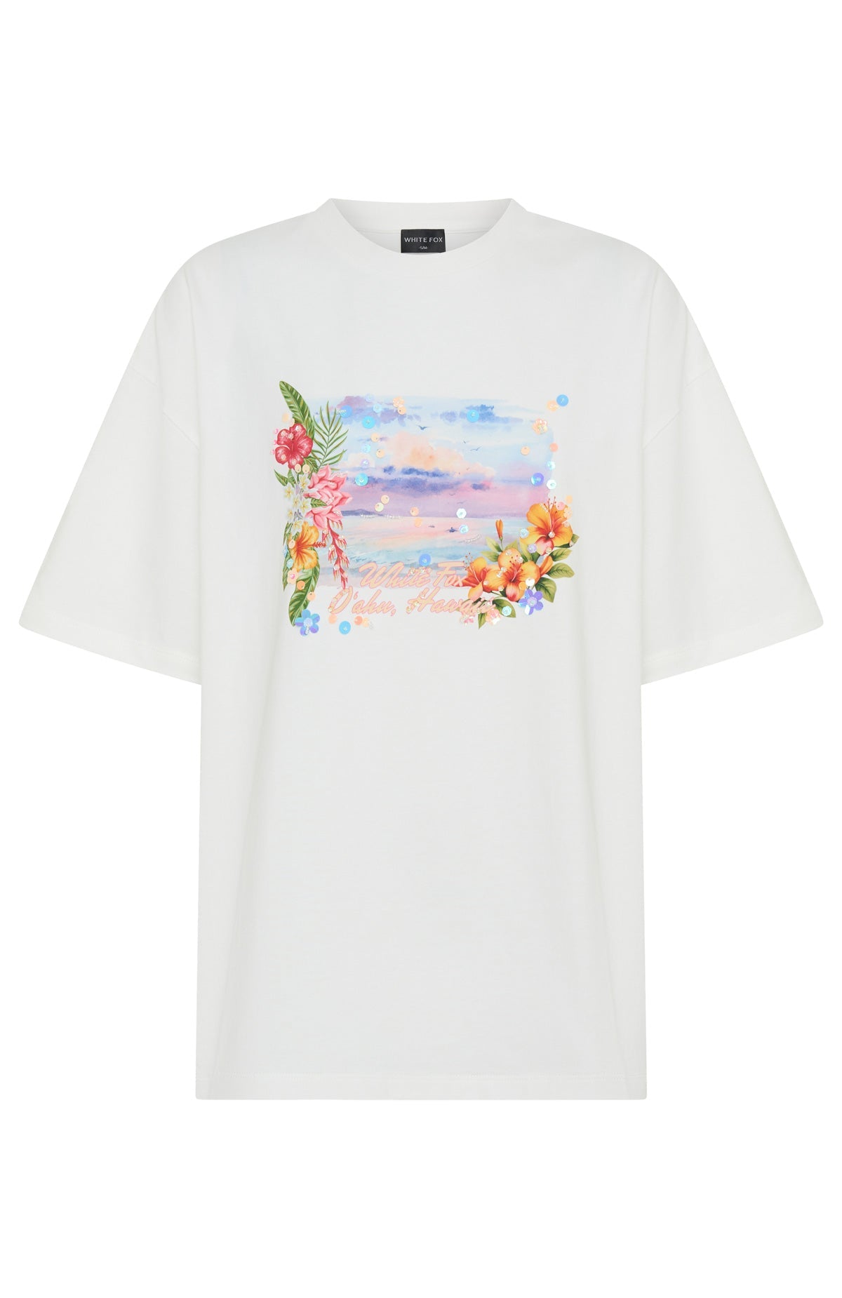 Hawaii Holiday Oversized Tee White