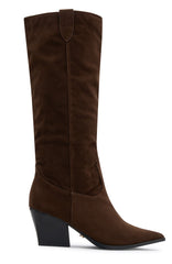 In My Moment Knee High Boots Chocolate Faux Suede