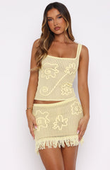 Living Loud Knit Mini Skirt Lemon