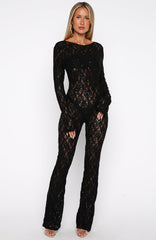 Major Attitude Lace Jumpsuit Black