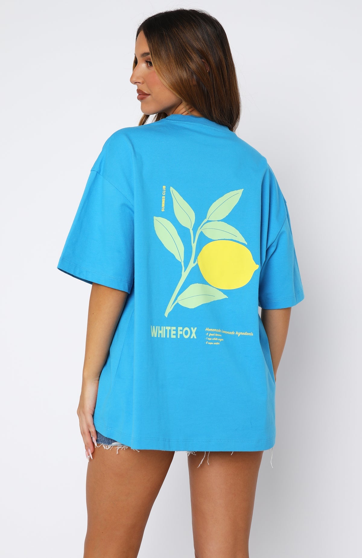 Sweet Lemonade Oversized Tee Blue