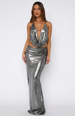 You're So Heartless Maxi Skirt Gunmetal