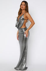 You're So Heartless Maxi Skirt Gunmetal