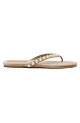Peach Thong Sandals Champagne Velvet