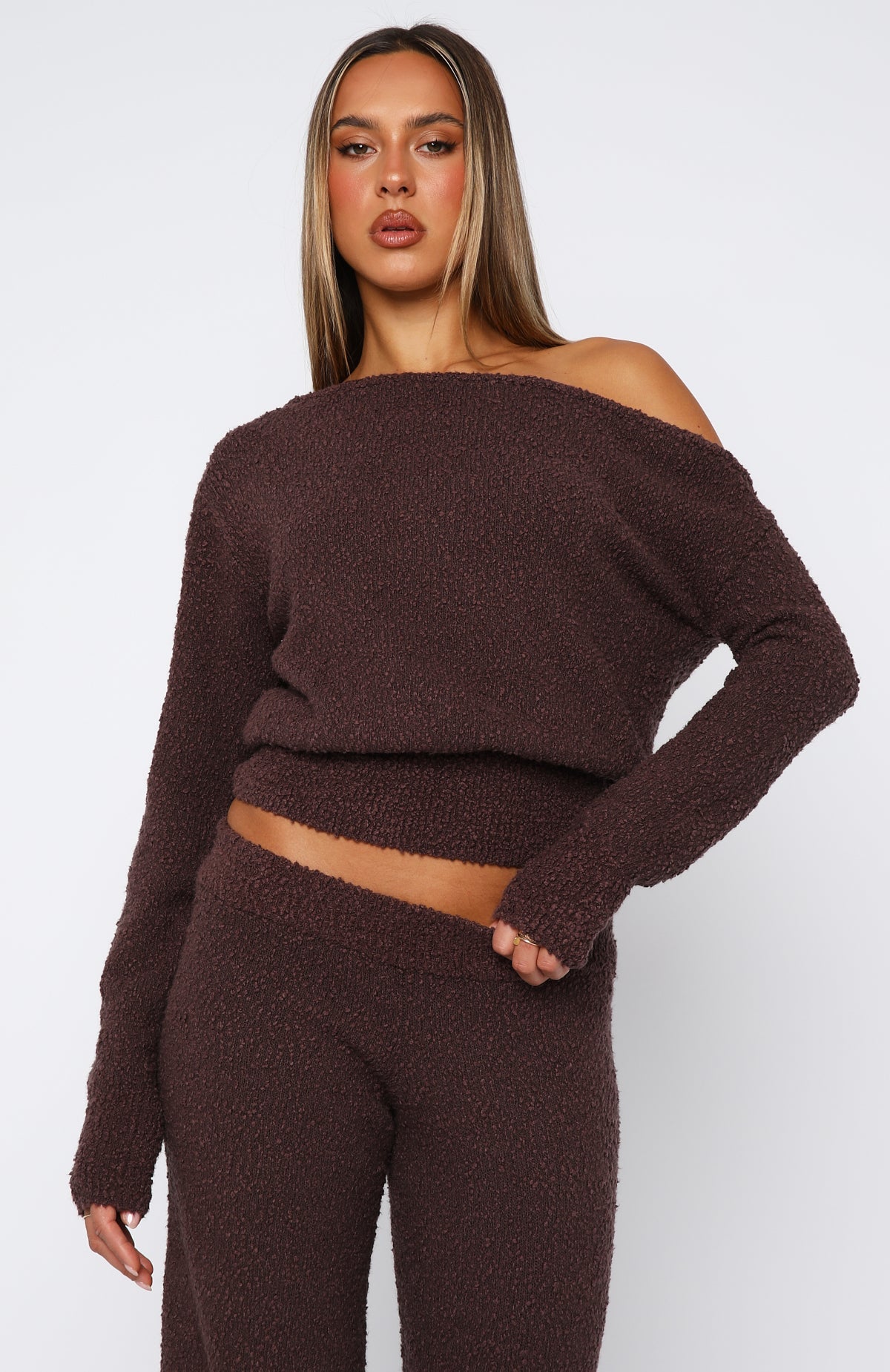 Please Be Mine Knit Sweater Chocolate