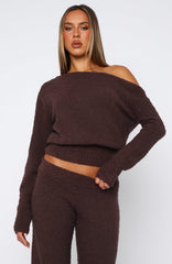 Please Be Mine Knit Sweater Chocolate