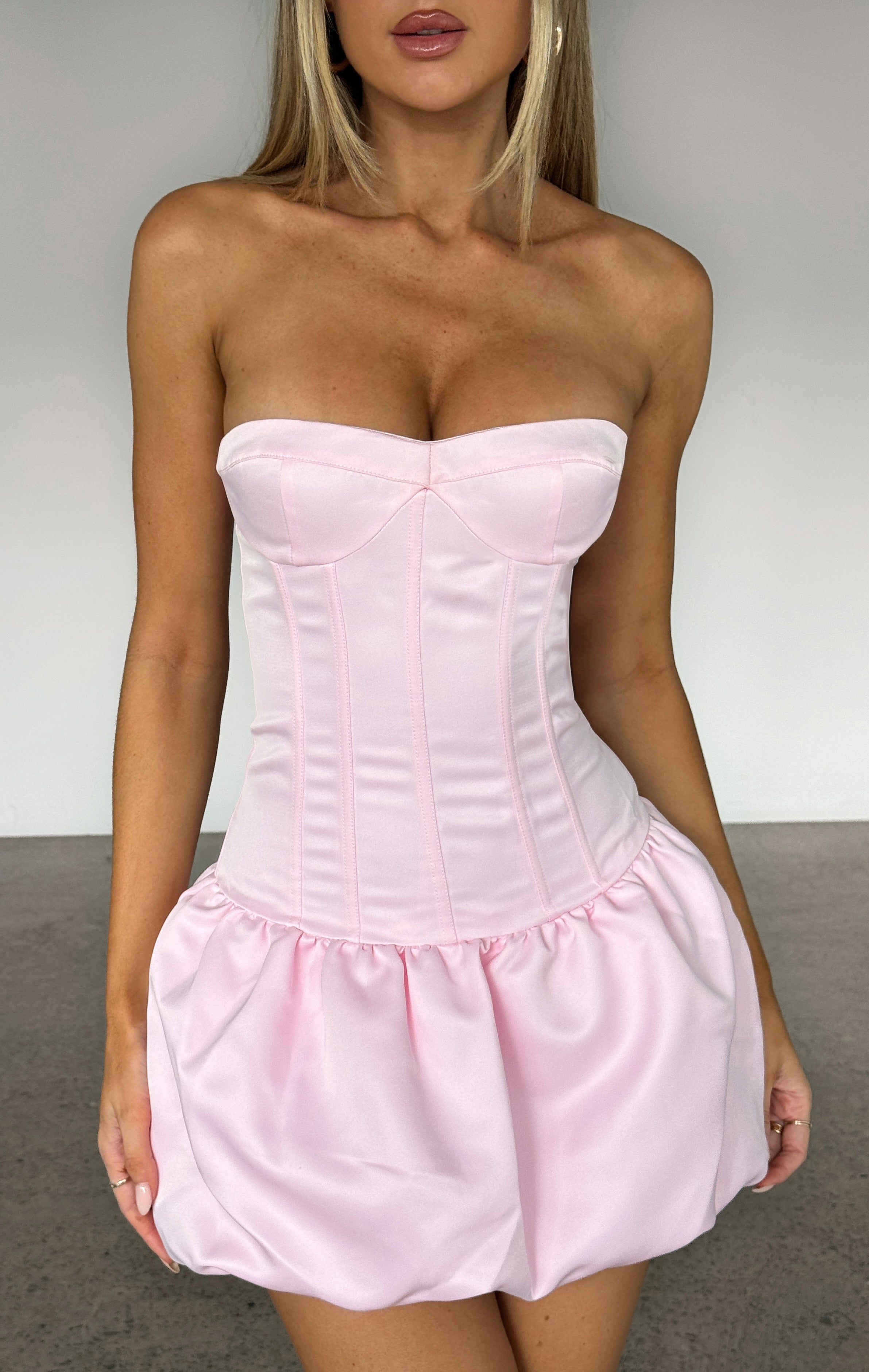 Princess Era Strapless Mini Dress Baby Pink