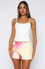 Show Queen Sequin Mini Skirt Lemon Spritz