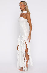 The Positano Dream Sequin Maxi Dress Off White