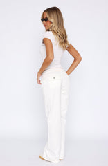 Think I Need You Low Rise Cargo Pants White