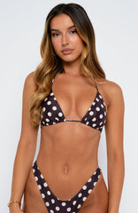 Golden Hour Bikini Top Choc/Cream Polka Dot