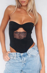 Wild Thoughts Strapless Bustier Black