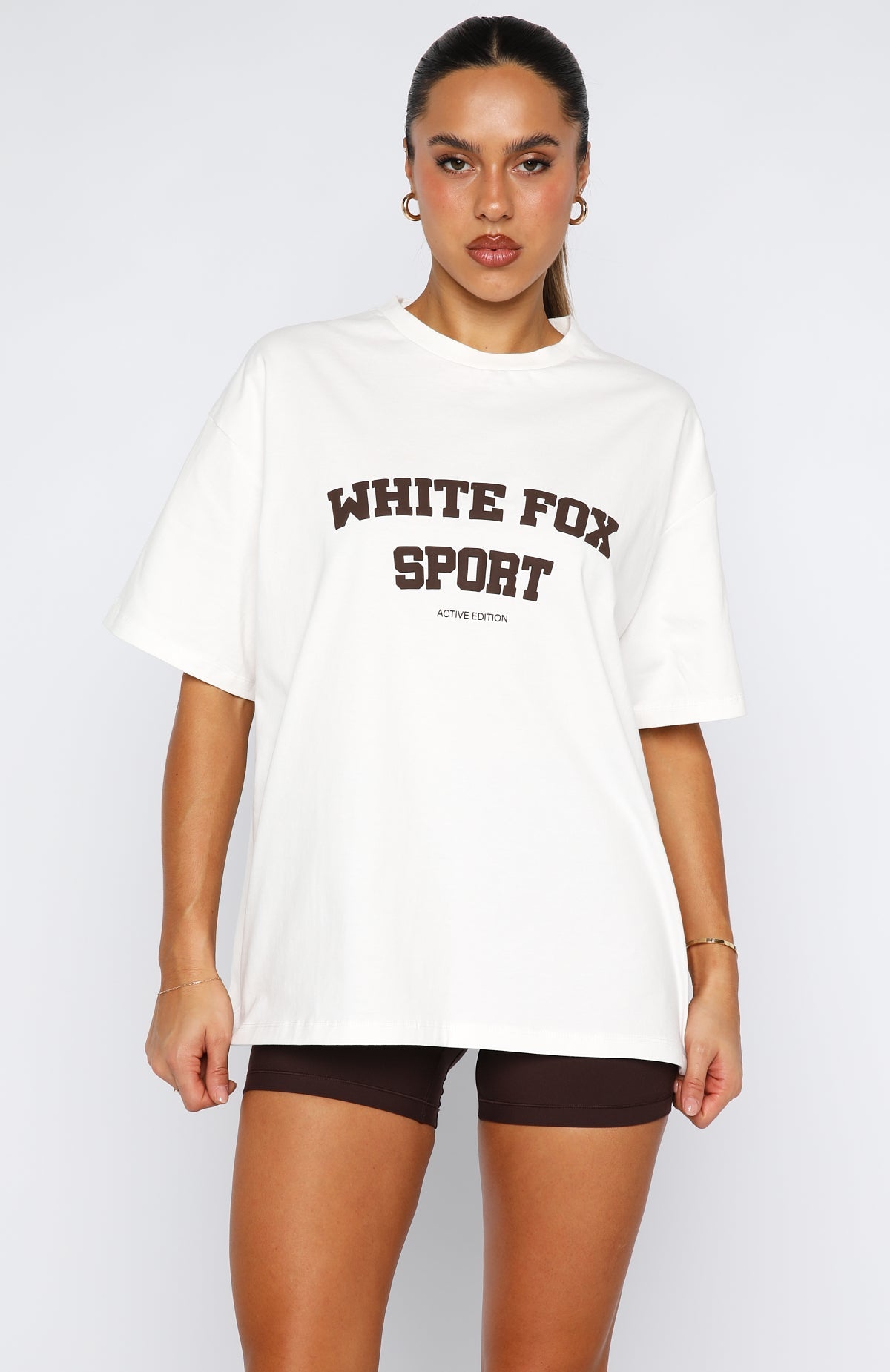 Winning Team Oversized Tee White/Chocolate