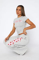 From The Archives Jaxx Wide Leg Sweatpant Dark Grey Marle