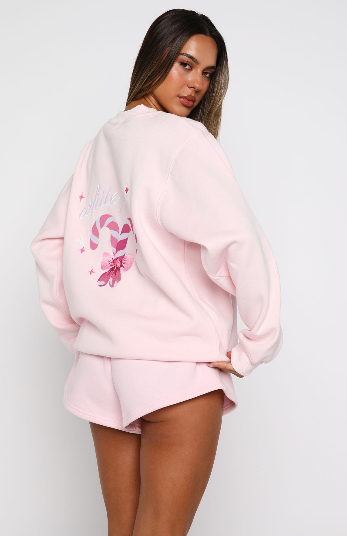 Candy Cane Christmas Oversized Sweater Cupcake